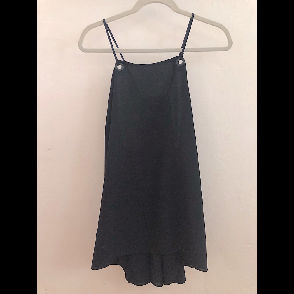 Vince Camuto Flowy Black Halter Top - L